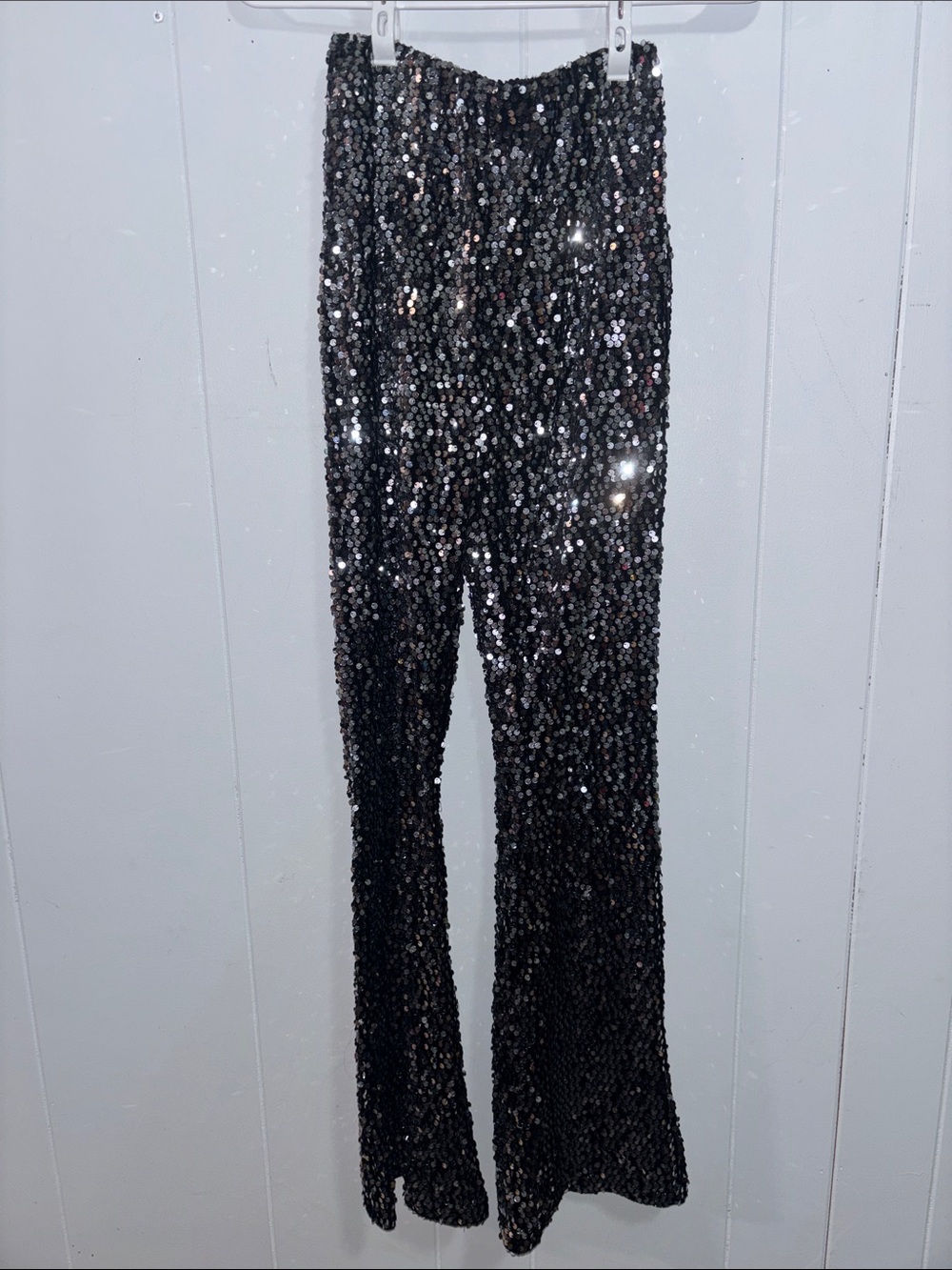 No Boundaries Black Sequin Flare Pants
